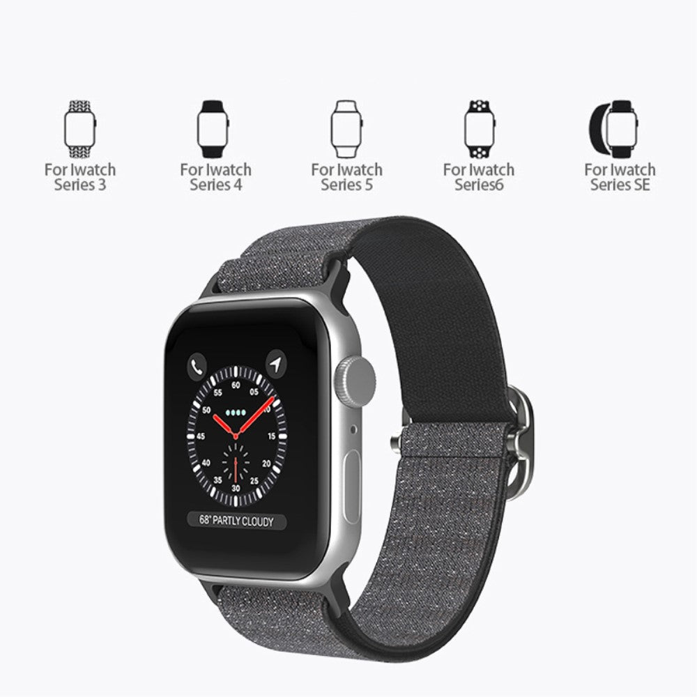 Meget holdbart Apple Watch Series 7 41mm Stof Urrem - Sølv#serie_5