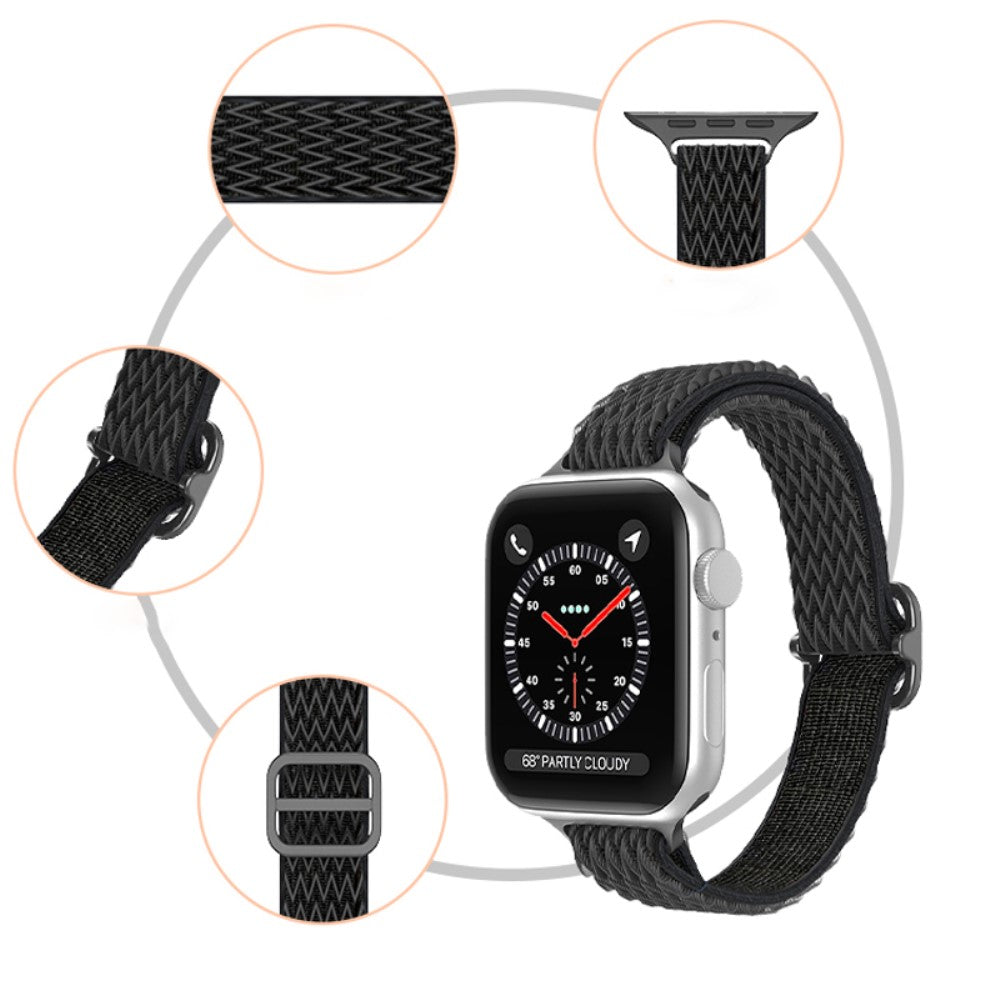 Helt vildt elegant Apple Watch Series 7 41mm Stof Urrem - Sort#serie_7