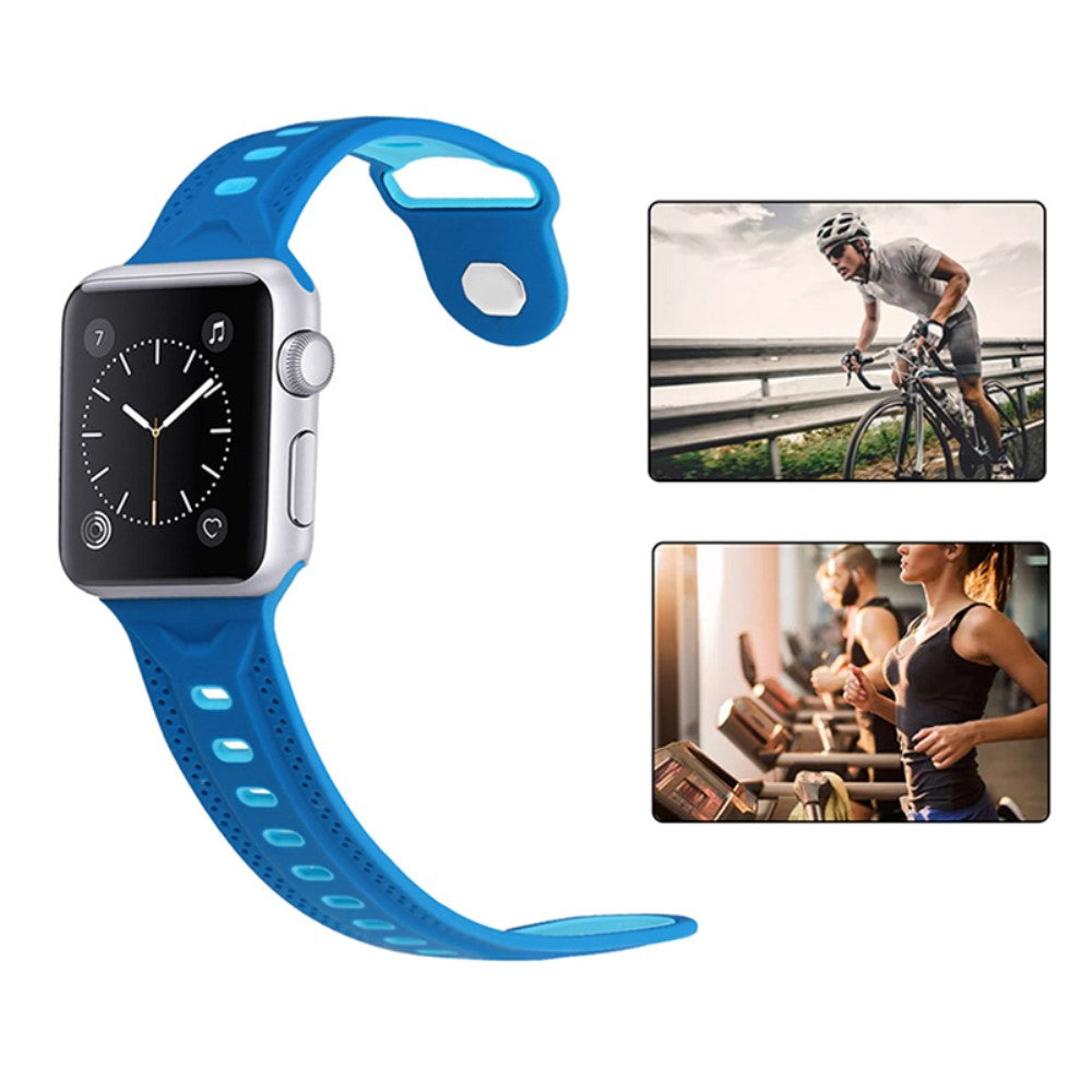 Vildt pænt Apple Watch Series 7 41mm Silikone Urrem - Blå#serie_3