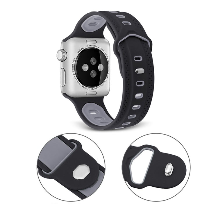 Vildt pænt Apple Watch Series 7 41mm Silikone Urrem - Sølv#serie_6