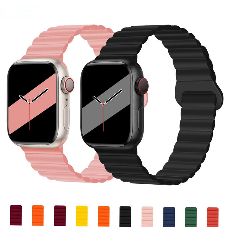 Super flot Apple Watch Series 7 41mm Silikone Urrem - Sort#serie_4