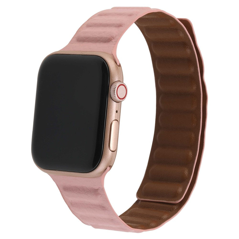 Helt vildt holdbart Universal Apple Ægte læder Urrem - Pink#serie_12
