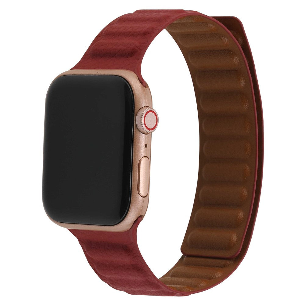 Helt vildt holdbart Universal Apple Ægte læder Urrem - Rød#serie_15