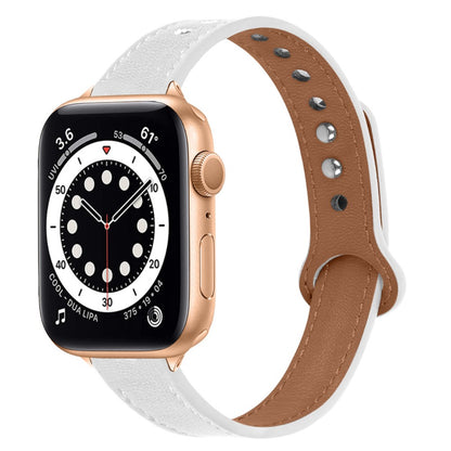 Rigtigt nydelig Universal Apple Ægte læder Urrem - Hvid#serie_1