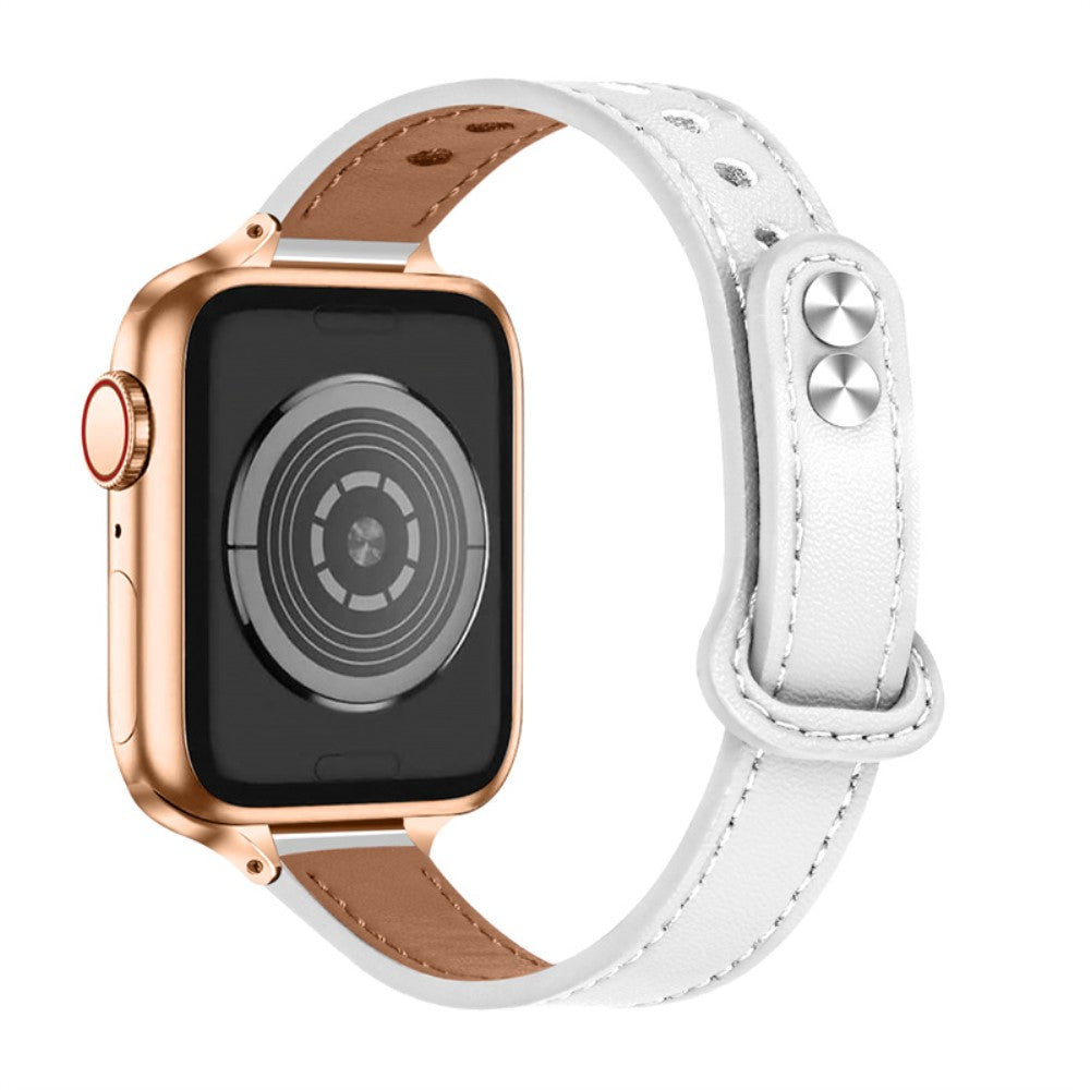 Solid Universal Apple Ægte læder Rem - Hvid#serie_1
