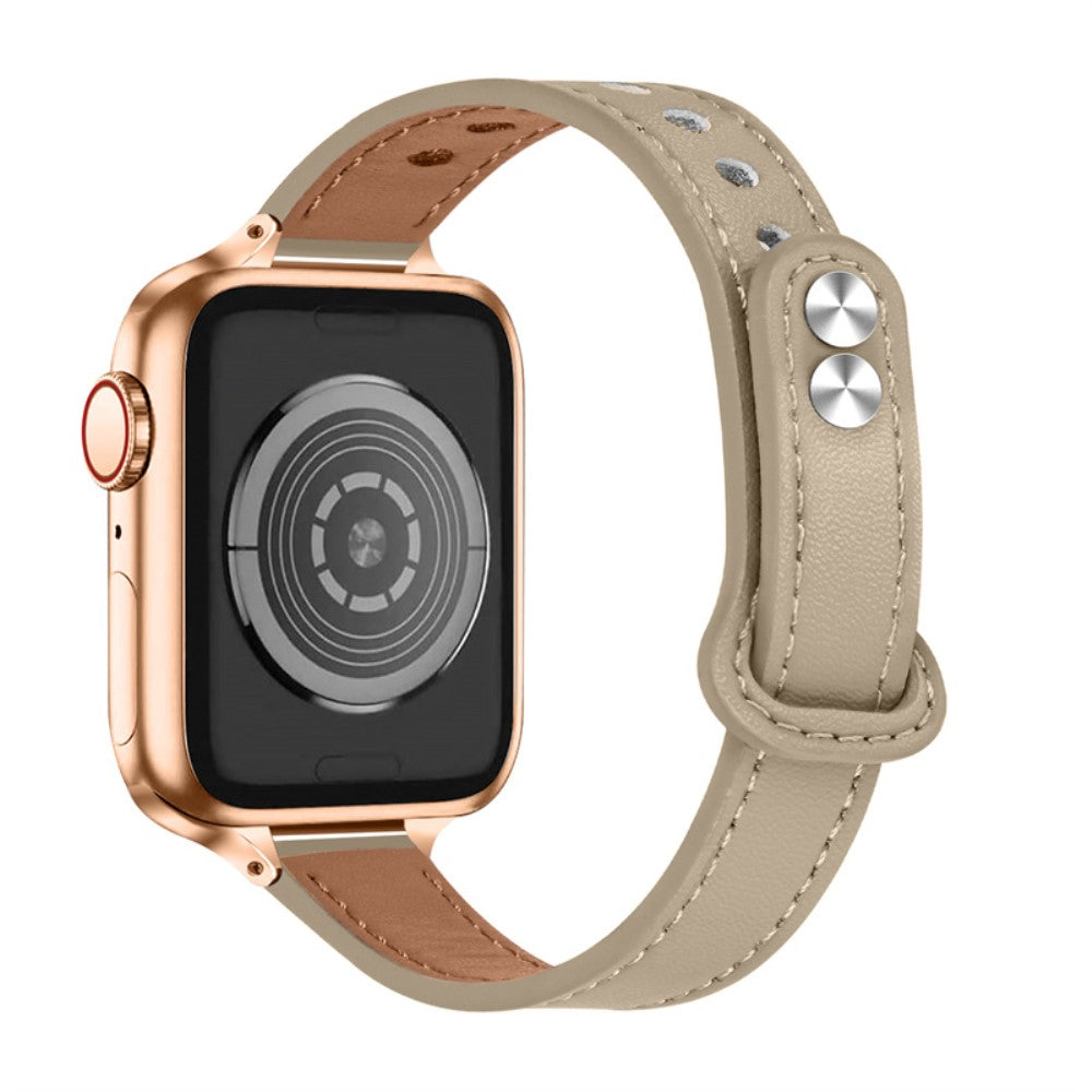 Solid Universal Apple Ægte læder Rem - Beige#serie_3