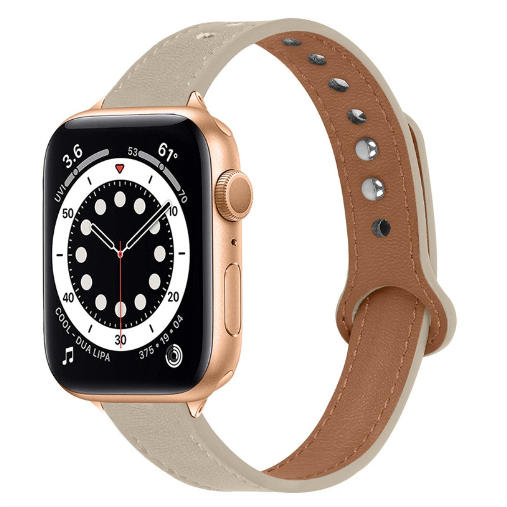 Rigtigt nydelig Universal Apple Ægte læder Urrem - Hvid#serie_7