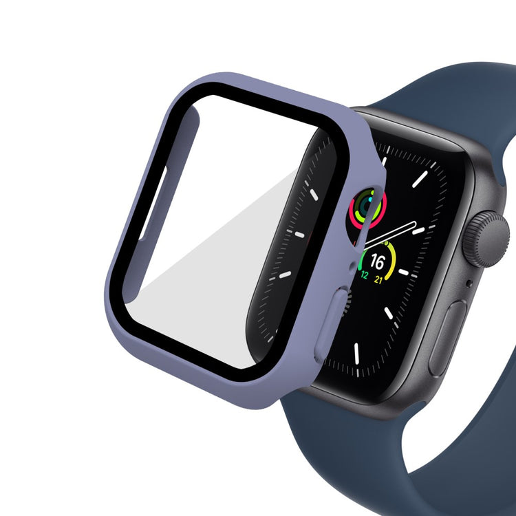 Vildt Godt Apple Watch Series 7 45mm Cover med Skærmbeskytter i Plastik og Hærdet Glas - Blå#serie_5