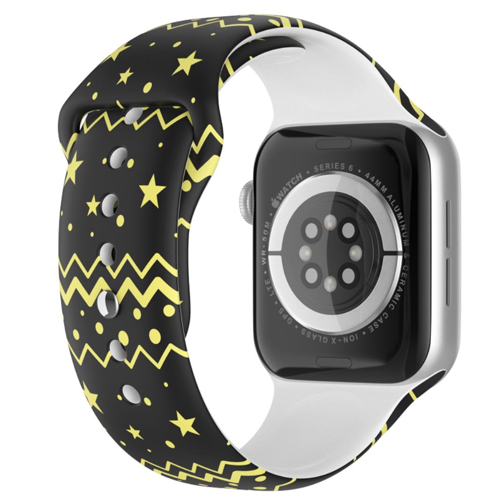 Helt vildt smuk Apple Watch Series 7 45mm Silikone Rem - Størrelse: L - Sort#serie_8