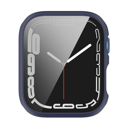 Beskyttende Apple Watch Series 7 45mm Cover med Skærmbeskytter i Plastik og Hærdet Glas - Blå#serie_3