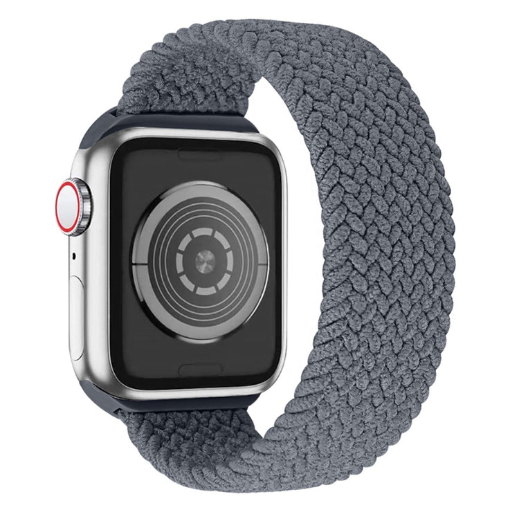 Meget elegant Apple Watch Series 7 45mm Nylon Rem - Størrelse: M - Sølv#serie_20