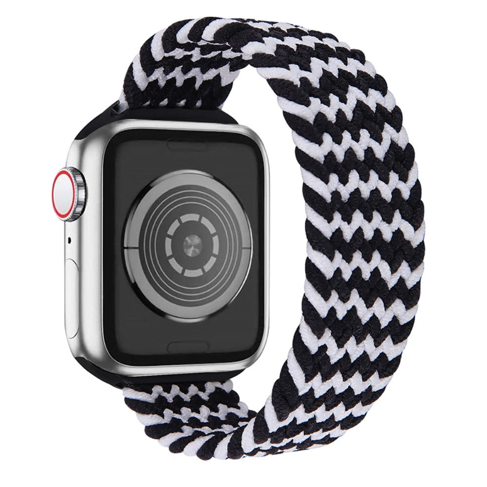 Meget elegant Apple Watch Series 7 45mm Nylon Rem - Størrelse: M - Sort#serie_8