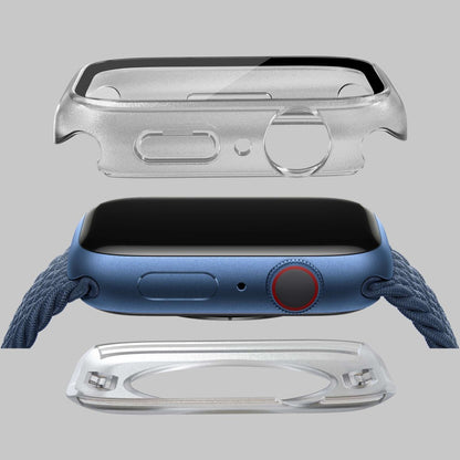 Apple Watch Series 7 45mm Elegant Plastik og Glas Bumper  - Gennemsigtig#serie_3