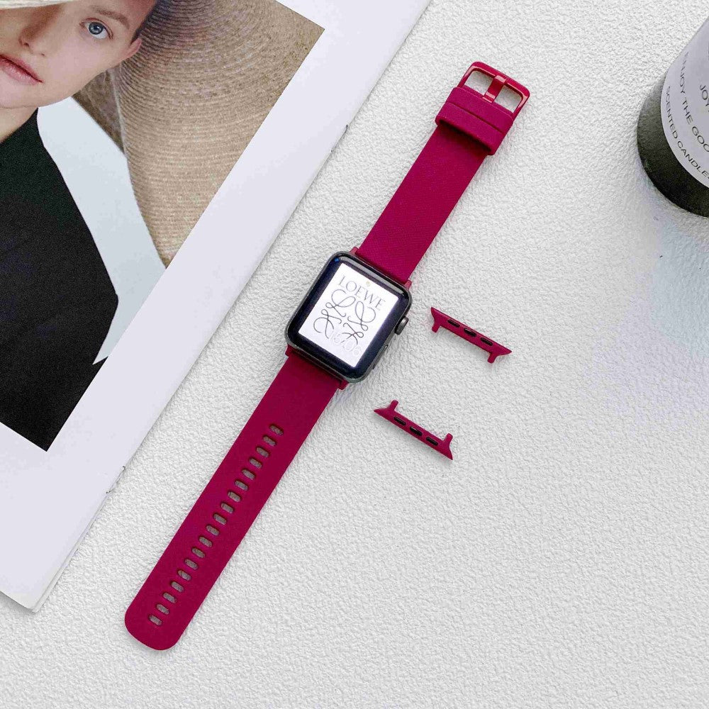 Helt vildt sejt Apple Watch Series 7 45mm Silikone Rem - Rød#serie_4