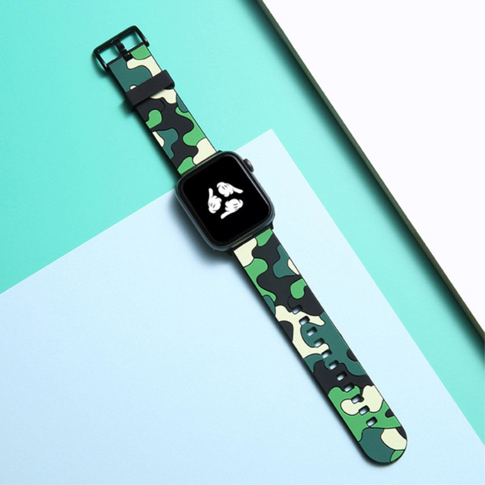 Super pænt Apple Watch Series 7 45mm Silikone Rem - Grøn#serie_6