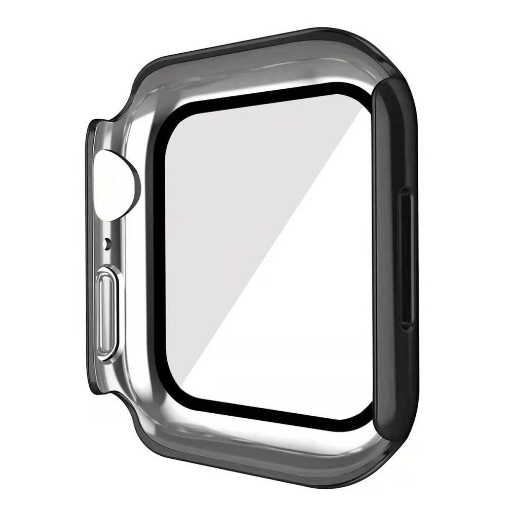 Fint Apple Watch Series 7 45mm Cover med Skærmbeskytter i Plastik og Hærdet Glas - Sort#serie_1