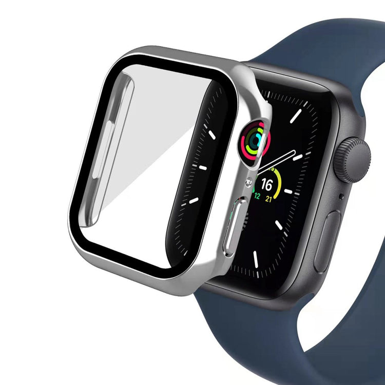 Fint Apple Watch Series 7 45mm Cover med Skærmbeskytter i Plastik og Hærdet Glas - Sort#serie_1