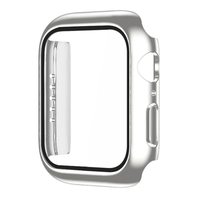 Fint Apple Watch Series 7 45mm Cover med Skærmbeskytter i Plastik og Hærdet Glas - Sølv#serie_2