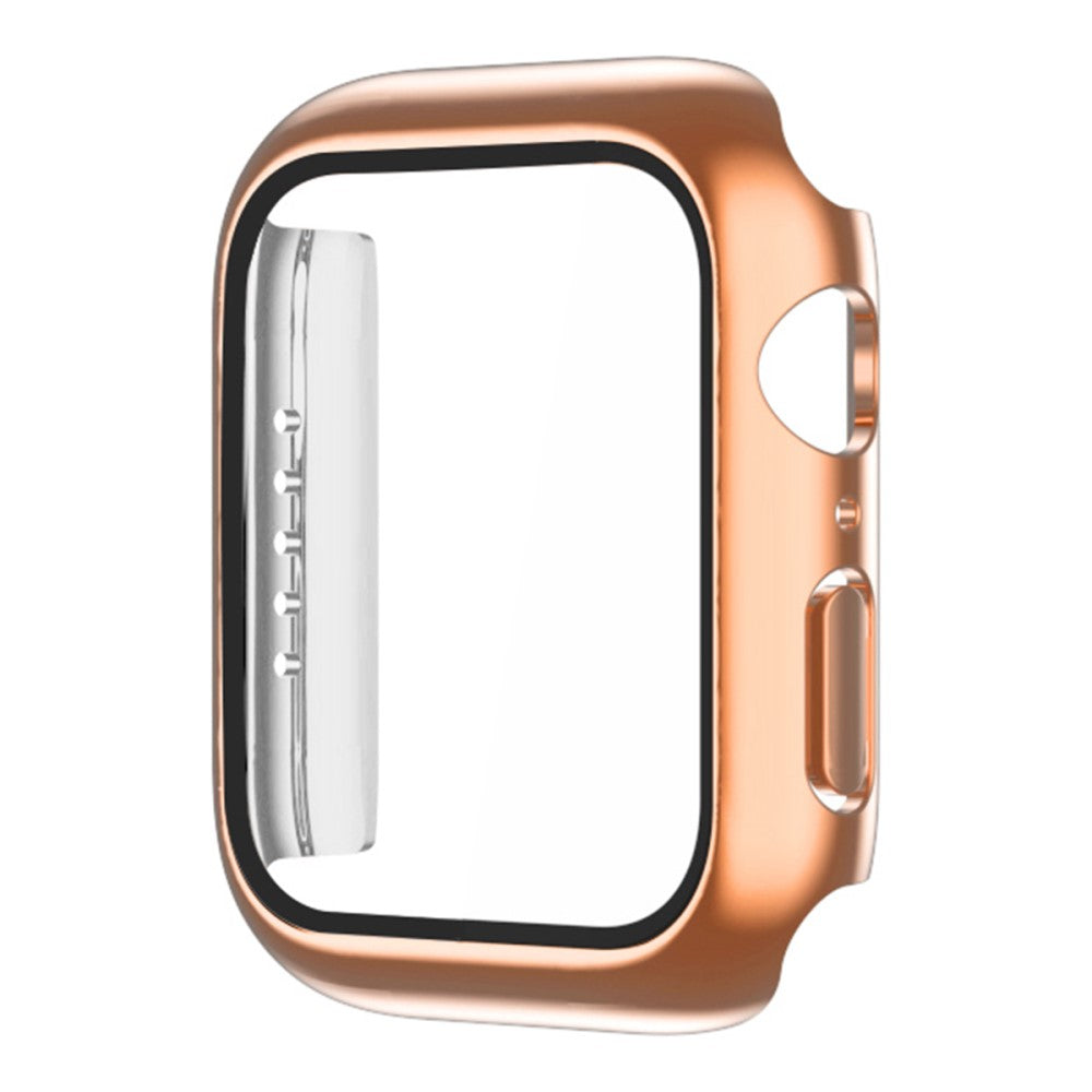 Fint Apple Watch Series 7 45mm Cover med Skærmbeskytter i Plastik og Hærdet Glas - Pink#serie_4