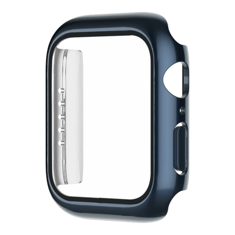 Fint Apple Watch Series 7 45mm Cover med Skærmbeskytter i Plastik og Hærdet Glas - Blå#serie_5