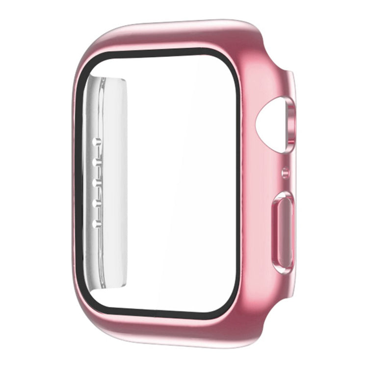 Fint Apple Watch Series 7 45mm Cover med Skærmbeskytter i Plastik og Hærdet Glas - Pink#serie_8