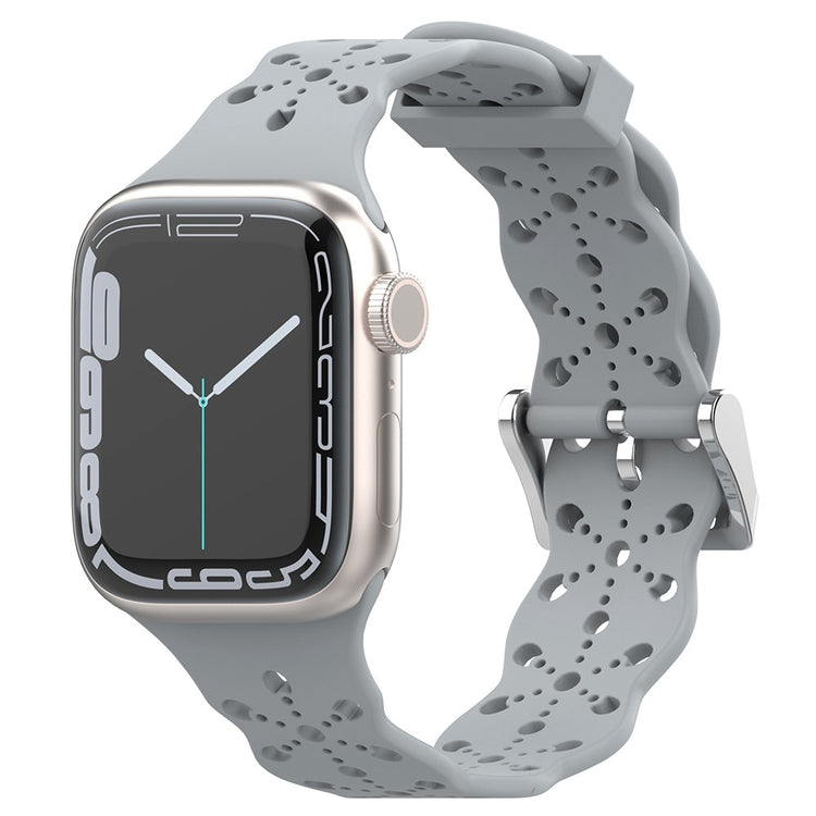 Vildt fed Apple Watch Series 7 45mm Silikone Urrem - Sølv#serie_4