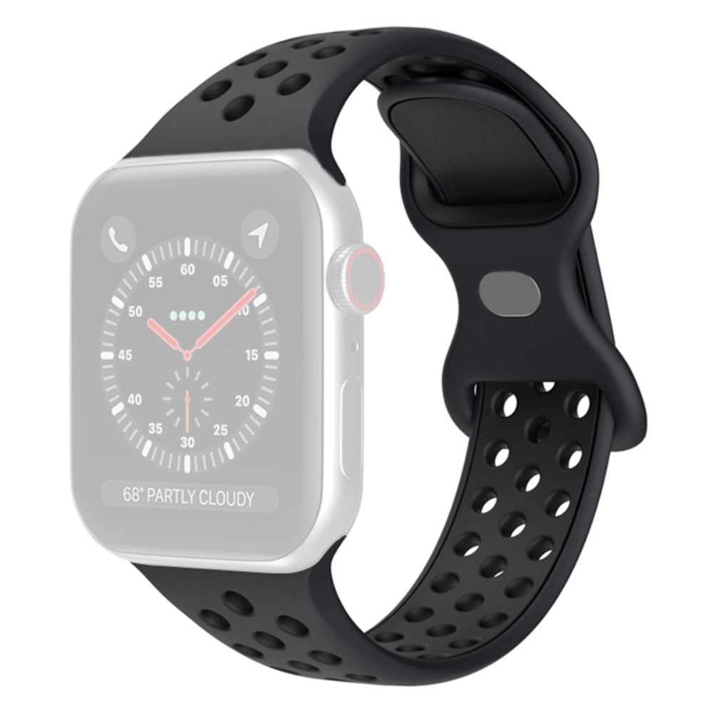 Sejt Apple Watch Series 7 45mm Silikone Rem - Sort#serie_1