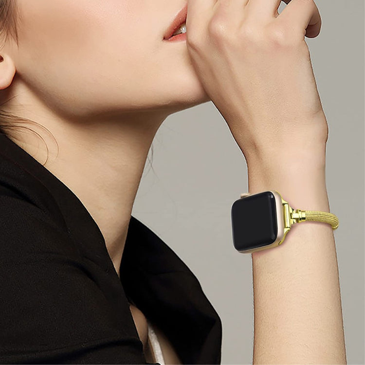 Yndigt Apple Watch Series 7 45mm Metal og  Rhinsten Urrem - Guld#serie_3
