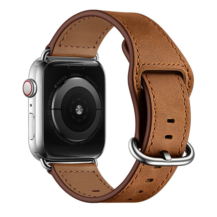 Super sejt Apple Watch Series 7 45mm Ægte læder Rem - Brun#serie_2