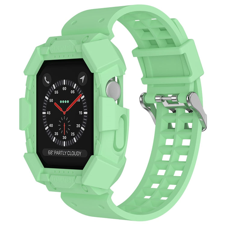 Super nydelig Apple Watch Series 7 45mm Silikone Urrem - Grøn#serie_5