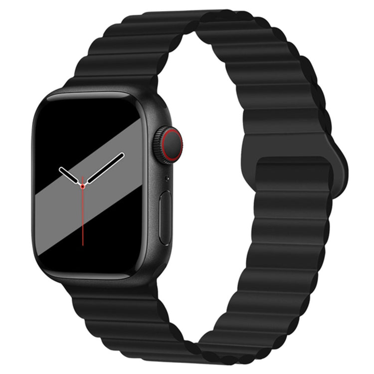 Mega kønt Apple Watch Series 7 45mm Silikone Urrem - Sort#serie_5