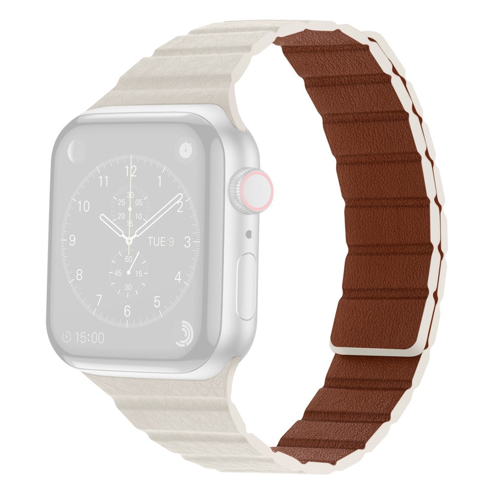 Meget godt Universal Apple Ægte læder Rem - Beige#serie_11