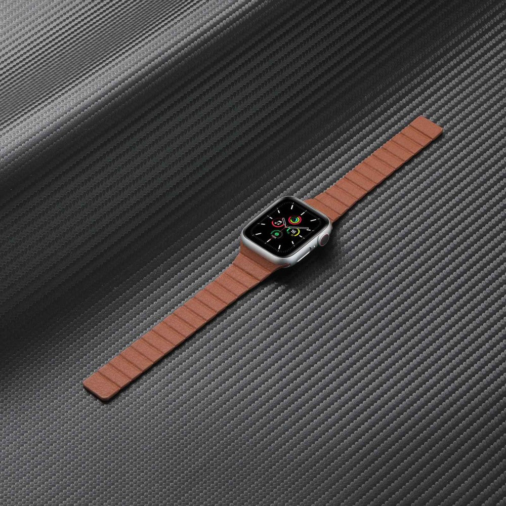 Pænt Universal Apple Ægte læder Urrem - Blå#serie_4