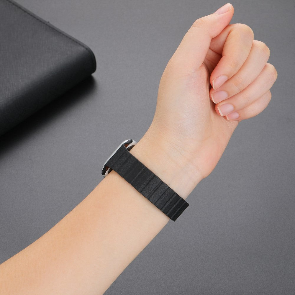 Pænt Universal Apple Ægte læder Urrem - Sølv#serie_8