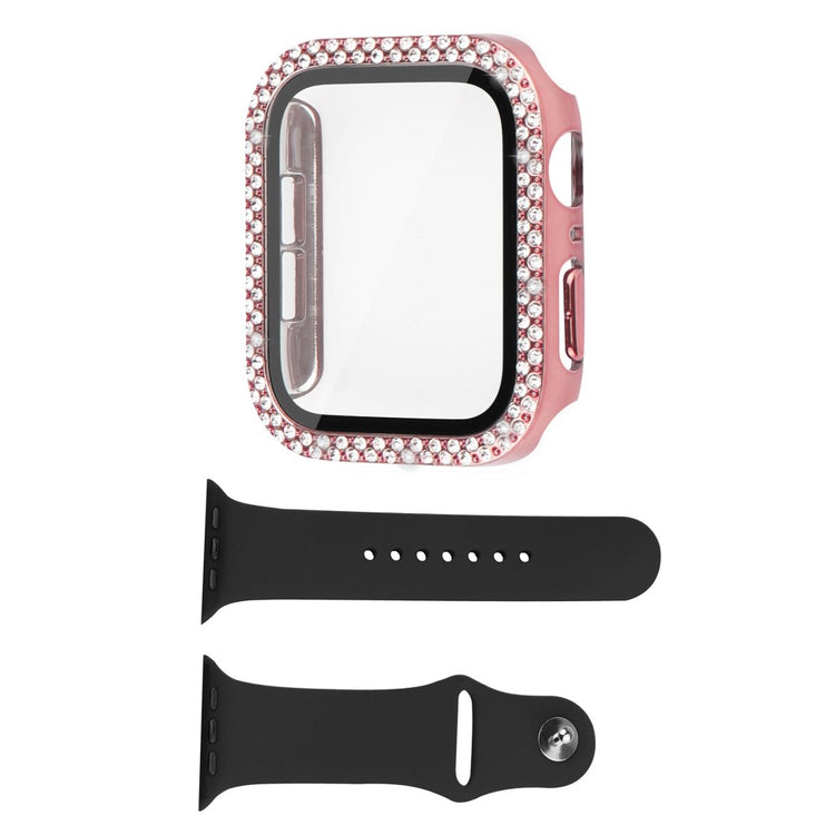 Apple Watch Ultra Plastik Cover med Rem og Hærdet Glas - Pink#serie_5