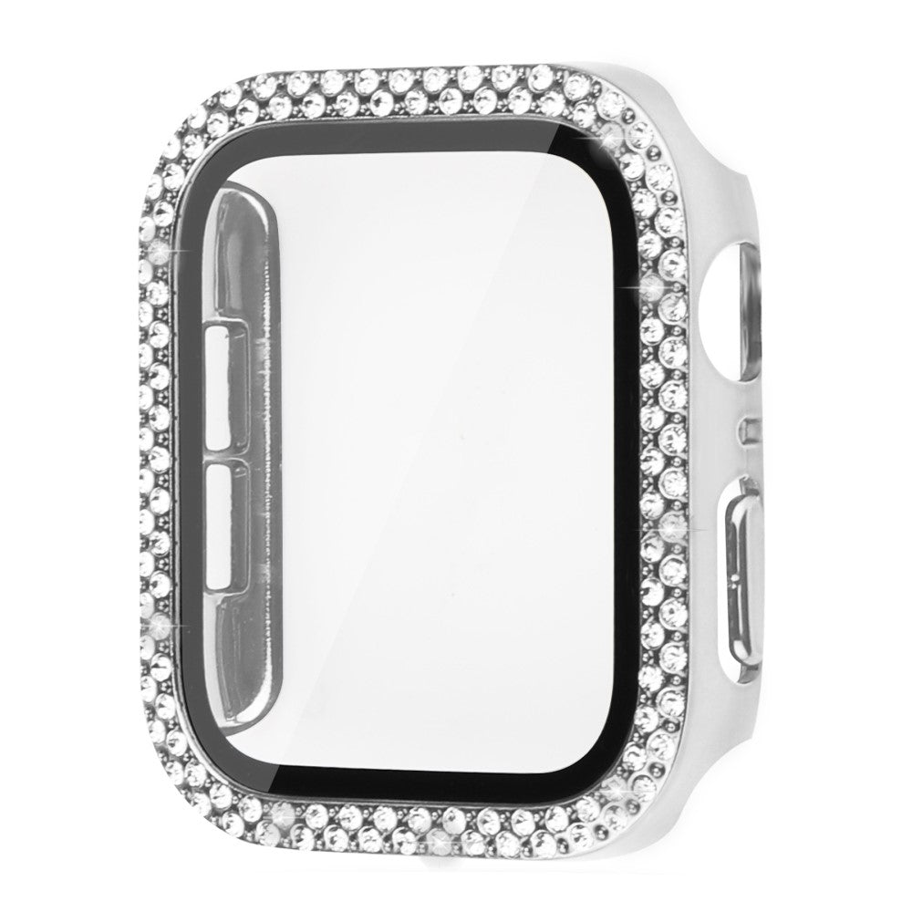 Godt Apple Watch Ultra Cover med Skærmbeskytter i Plastik og Hærdet Glas - Sølv#serie_3