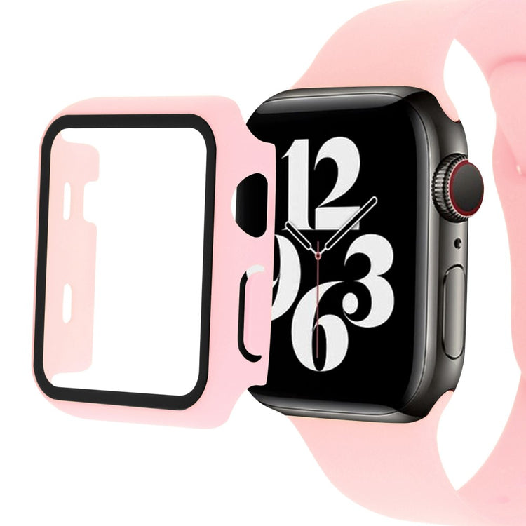 Vildt Fed Apple Watch Ultra Cover med Skærmbeskytter i Plastik og Hærdet Glas - Pink#serie_11