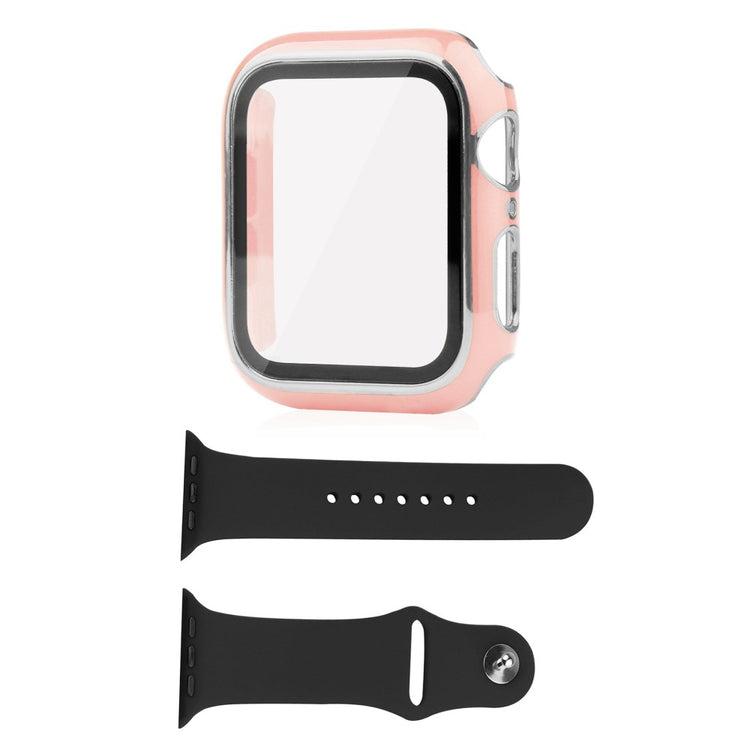 Apple Watch Ultra Plastik Cover med Cover og Hærdet Glas - Pink#serie_6