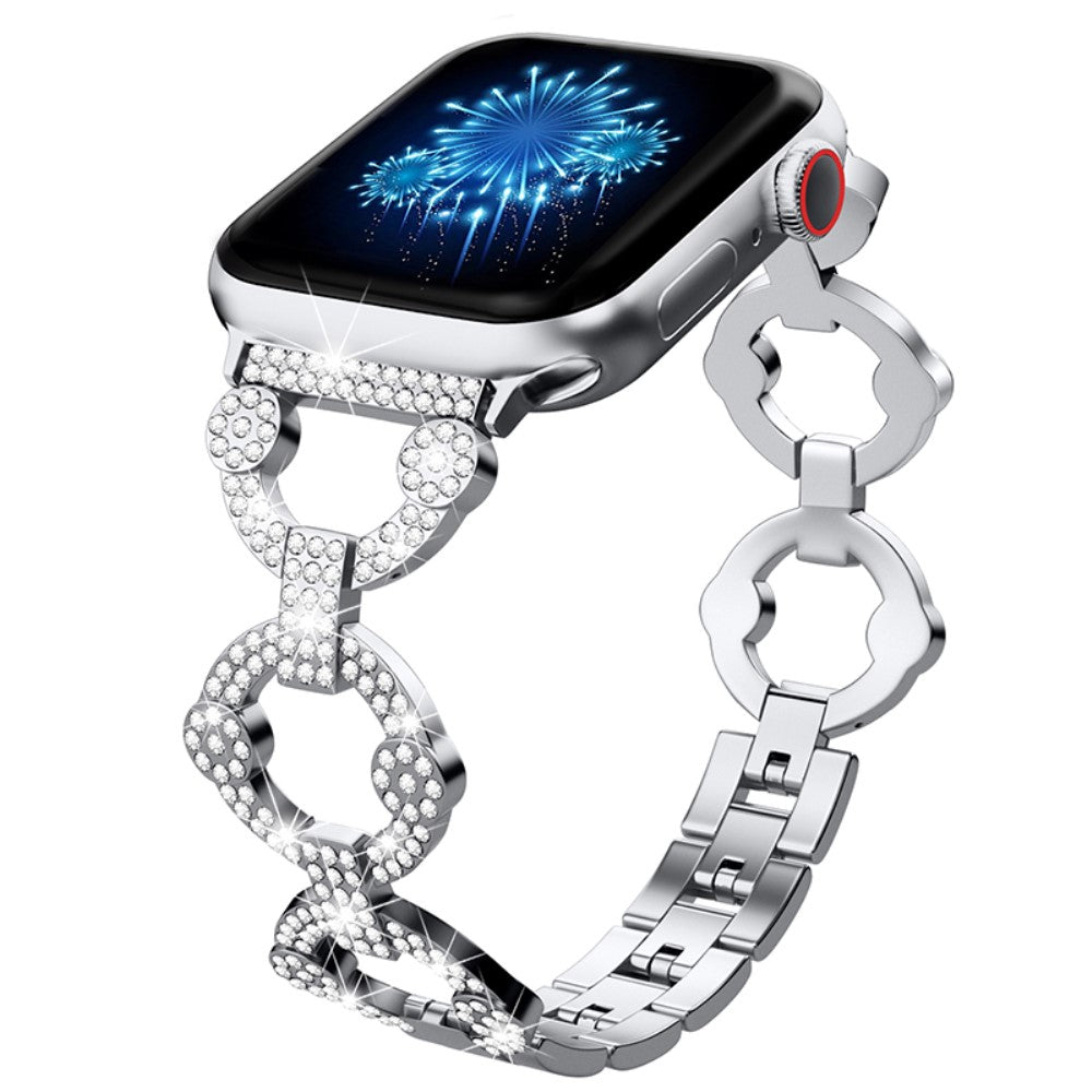 Vildt godt Universal Apple Rhinsten og Glas Rem - Sølv#serie_5