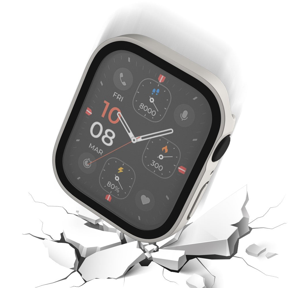 Mega Flot Apple Watch Series 8 (41mm) / Apple Watch Series 7 41mm Cover med Skærmbeskytter i Plastik og Hærdet Glas - Gennemsigtig#serie_9