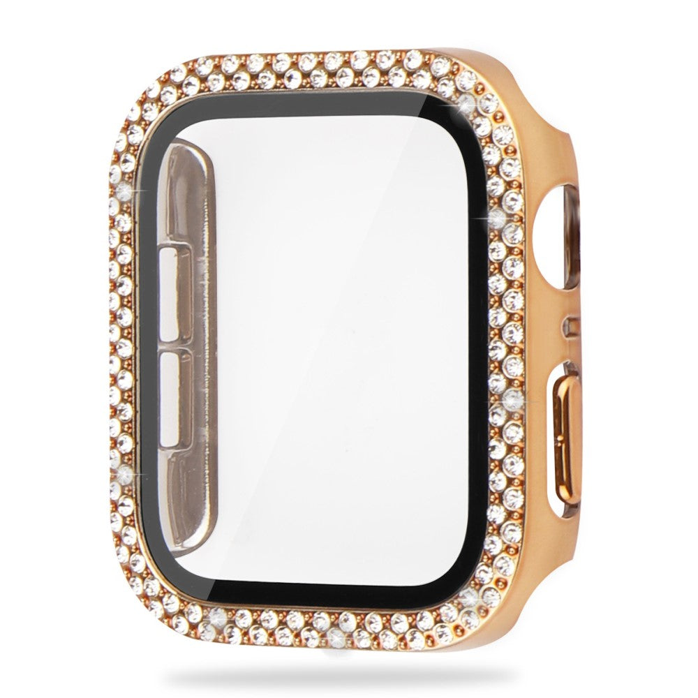 Mega Fint Universal Apple Cover med Skærmbeskytter i Plastik, Rhinsten og Hærdet Glas - Guld#serie_7