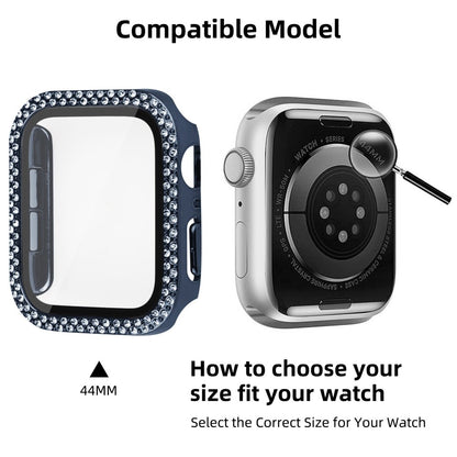 Mega Fint Universal Apple Cover med Skærmbeskytter i Plastik, Rhinsten og Hærdet Glas - Blå#serie_8
