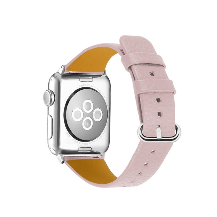 Rigtigt flot Apple Watch Series 1-3 42mm Ægte læder Rem - Pink#serie_4