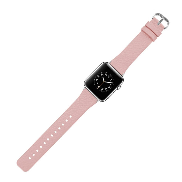 Rigtigt flot Apple Watch Series 1-3 42mm Ægte læder Rem - Pink#serie_4