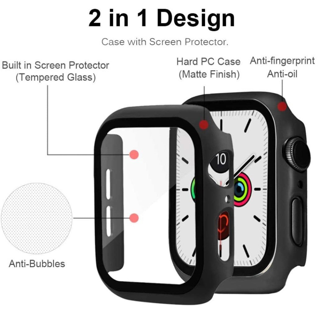 Apple Watch Series 1-3 42mm Holdbar Plastik Bumper  - Sort#serie_3