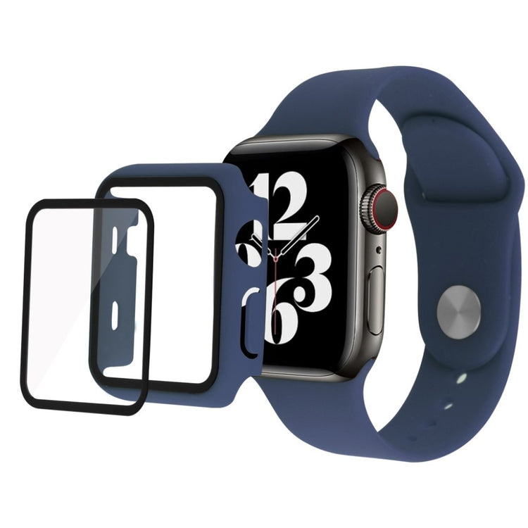 Vildt cool Apple Watch Series 1-3 42mm Silikone og Glas Rem - Blå#serie_14