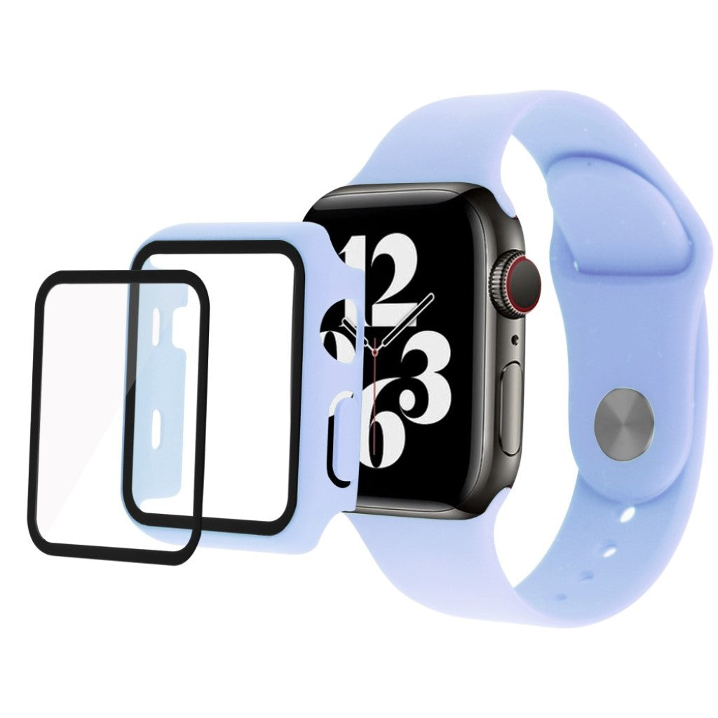 Vildt cool Apple Watch Series 1-3 42mm Silikone og Glas Rem - Lilla#serie_15