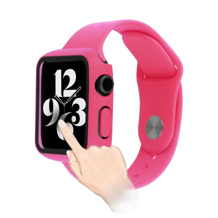 Vildt cool Apple Watch Series 1-3 42mm Silikone og Glas Rem - Pink#serie_4