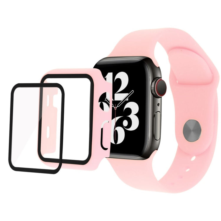 Vildt cool Apple Watch Series 1-3 42mm Silikone og Glas Rem - Pink#serie_5