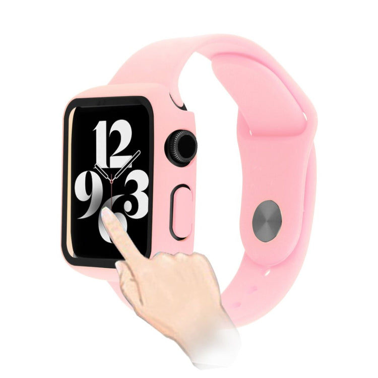 Vildt cool Apple Watch Series 1-3 42mm Silikone og Glas Rem - Pink#serie_5